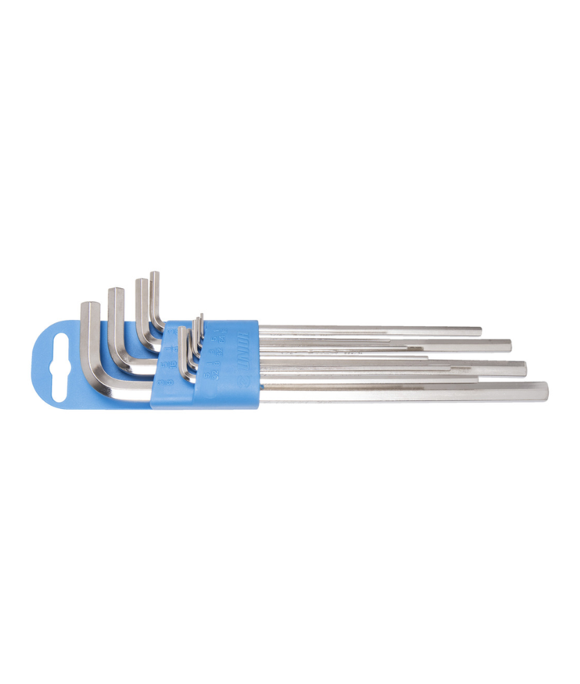 [608533] UNIOR 220/3LPH SET OF HEXAGON WRENCH, LONG TYPE ON PLASTIC CLIP 1.5-10 2019 608533