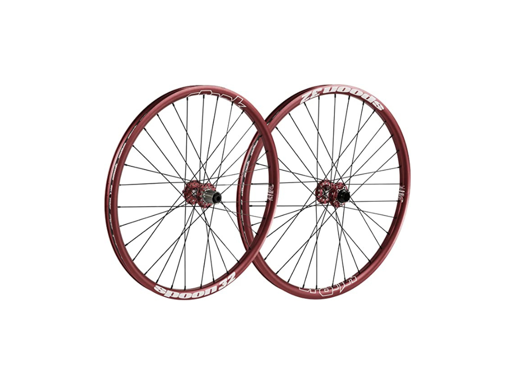 [SPANK WHEELSET SPIKE SPOON- 32 26&quot;, 32H, 135MMX12MM THRU R / 110MMX20MM F, RED ( C08SN01040AMSPK ) (SET)] Spank Wheelset Spike Spoon- 32 26&quot;, 32H, 135MMX12MM Thru R / 110MMX20MM F, Red