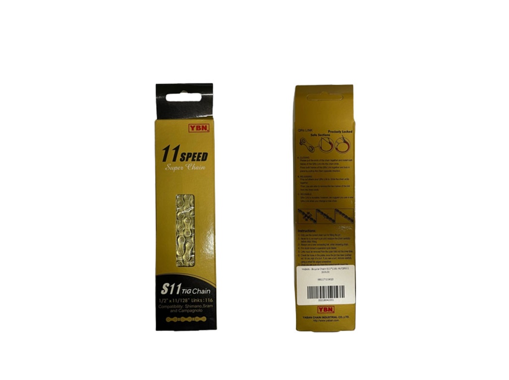 [IBS11TI116QD] Bicycle Chain S11*116L-W/QRS11 / Gold