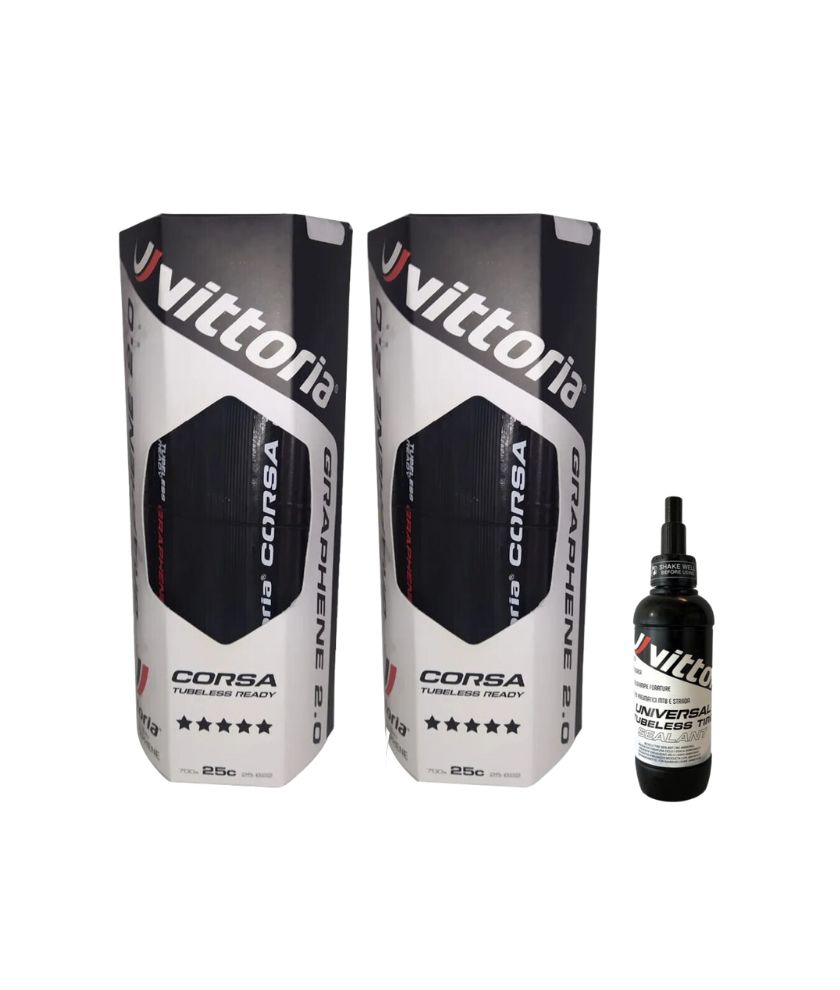 [00017102315] Corsa G2.0 TLR Road Tyre (700x25c Full Black + Sealant 80ml)