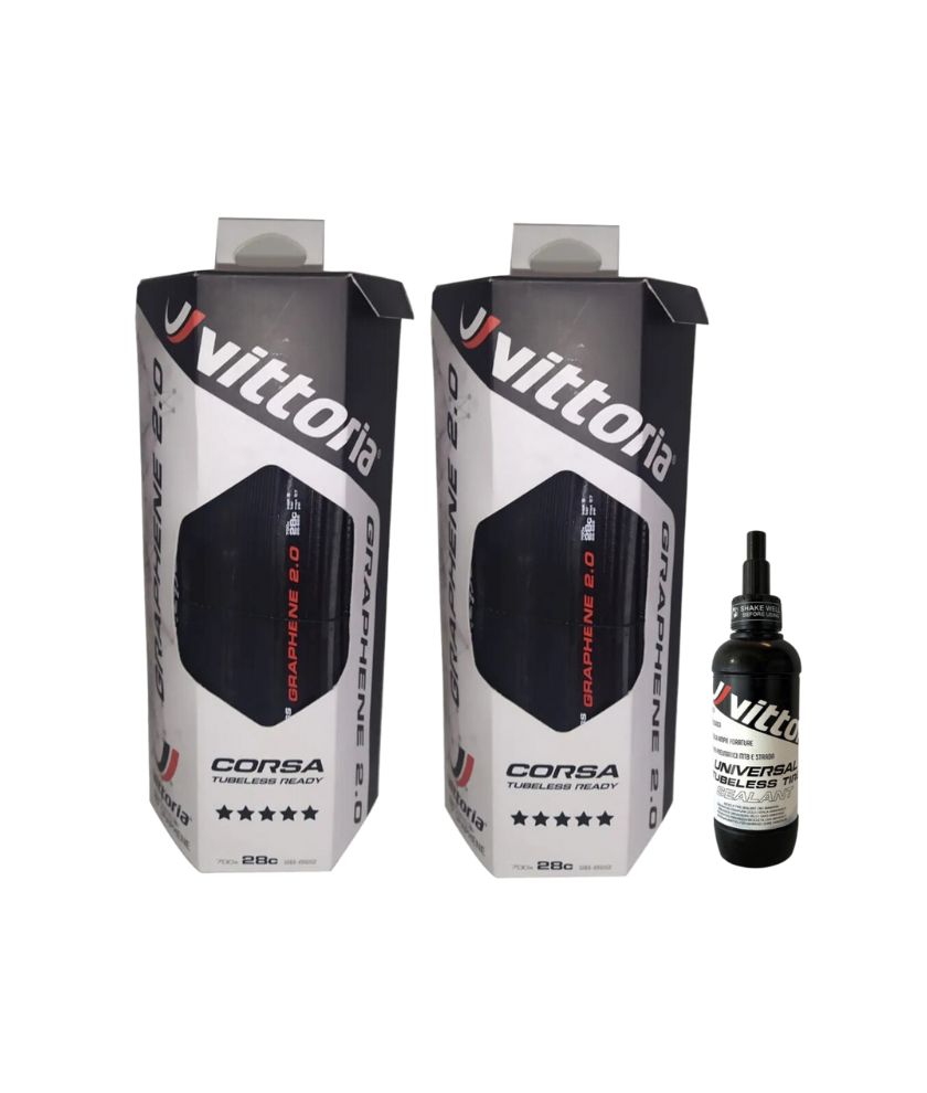 [00017102316] Corsa G2.0 TLR Road Tyre (700x28c Full Black + Sealant 80ml)