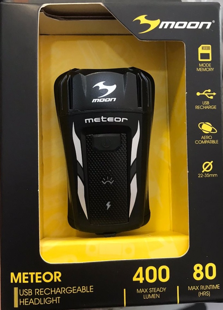 [90110320301] Moon Meteor C3 (Black) 400 Lumen High Power Front Light