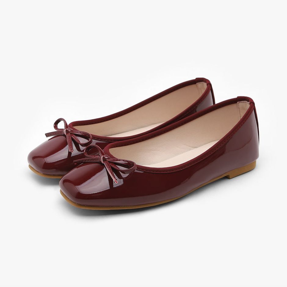 Erino Enamel Ribbon Flats (1cm)