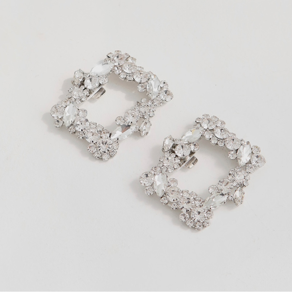 [270107] Floral Square Cubic Shoes Brooch