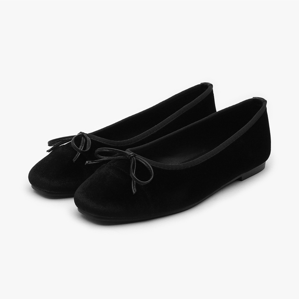 Aubrey Ribbon Velvet Flats (1cm)