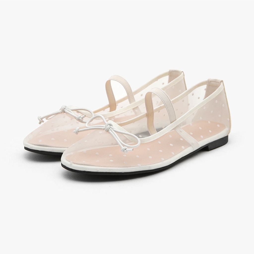 Chloe Mesh Dot Flats (1cm)