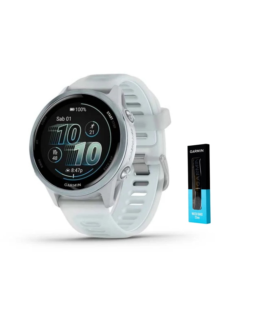 [010-02970-41] Forerunner 570 - 42mm Wifi, GPS (WHITESTONE/CLOUDBLUE) | Free Extra Strap